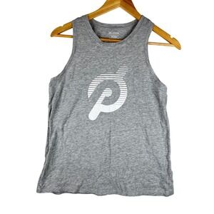 Peloton Gray Tank Top Womens Size Small Athleisure Running Logo Racerback‎